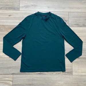 Asos Designs Mens Crew Neck Long Sleeve Tee Shirt Forest Green‎ Medium Stretchy